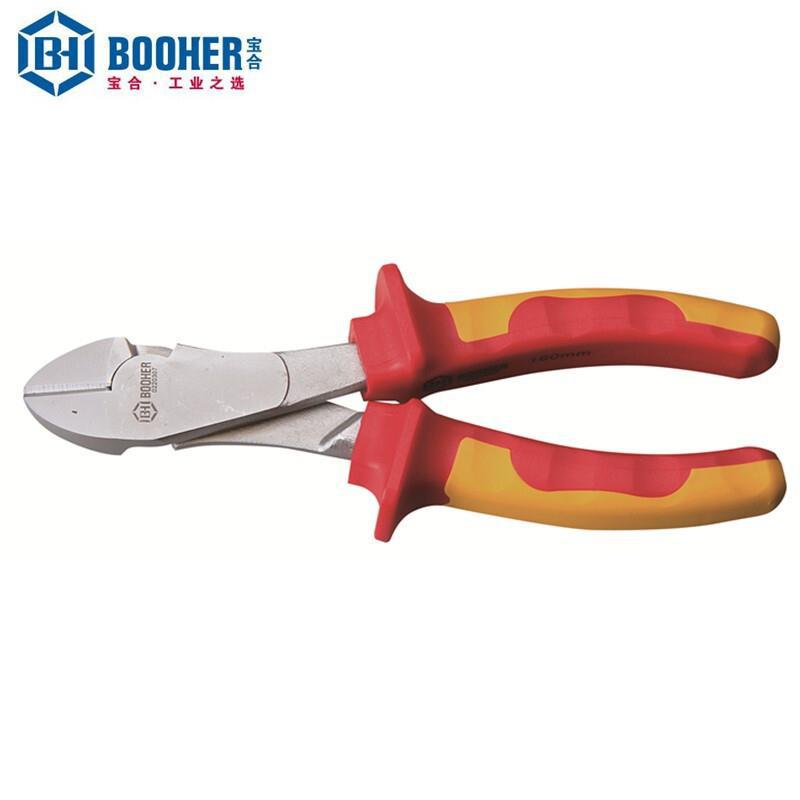 宝合（BOOHER) 0220307 双色VDE绝缘斜嘴钳7"工具套件 钳子 电力