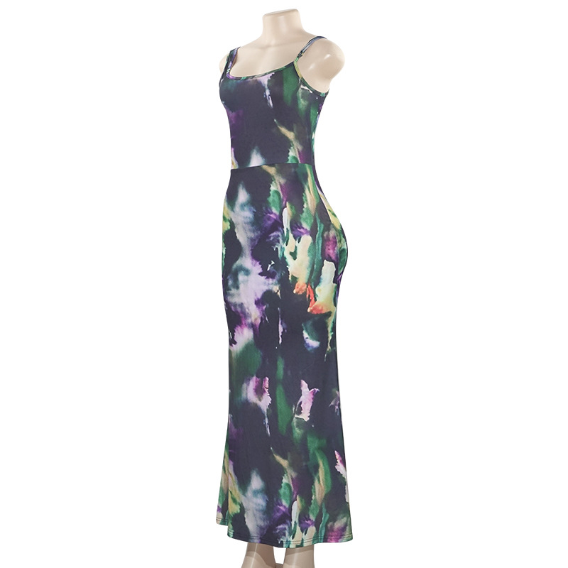 196g Weight Maxi Long Dress Dress Length Type Sleeveless Sleeve Length Sheath Dress Dresses Type Sleeveless Sleeve Type Polyester, Milk Fiber Fabric Type High Waist Waist Line Holiday Occasion U Neck Neckline Regular Fit Fit Type Color Block Pattern 2025 Spring and Summer Season Women's Gender Streetwear Style Wholesale Women's Streetwear Color Block Holiday U Neck Sleeveless Sheath Dress 9