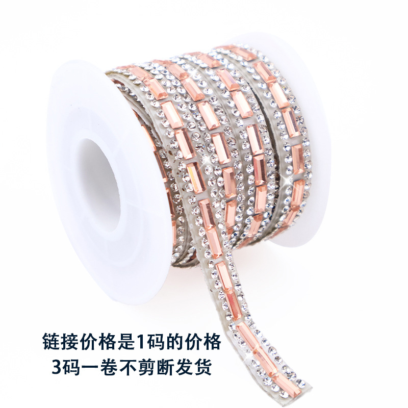 3*7 Champagne vidrio diamante 0,7 cm de ancho