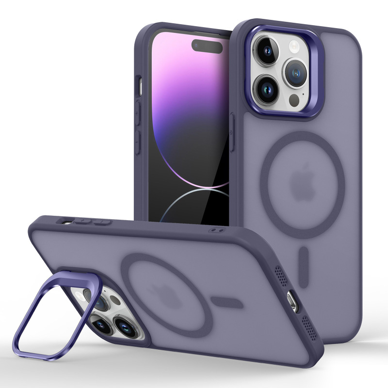 iPhone16携帯電話ケース、つや消し肌感触磁気吸引ケース、Apple 16proスタンドハードウェア強力な磁気の新しいホットモデルに適しています。|undefined