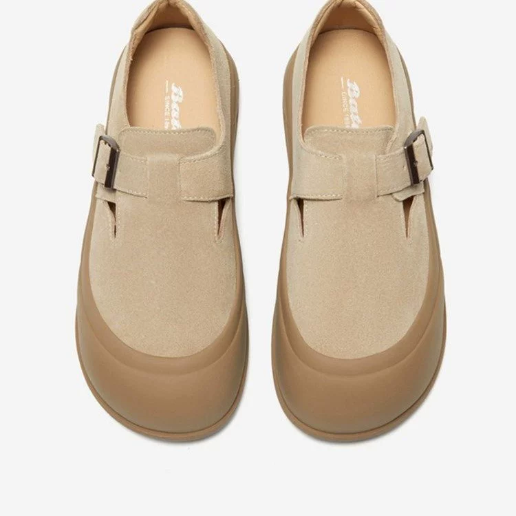 Женские туфли Birkenstock, осень 2024, новый британский стиль, ретро, из кожи, толстая подошва, 8658DCM4