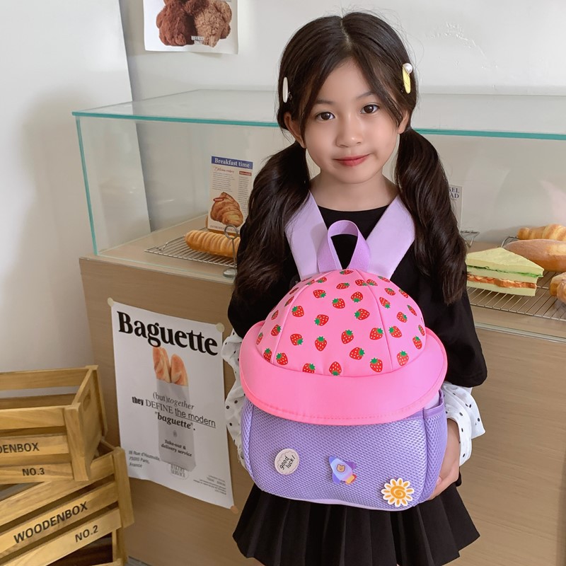 Nuevo jardín de infantes bebé mochila de escuela lindo lindo lindo estilo de casa de hongos mochila para niños y niñas mochila para niños