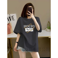 新商品の純綿の甘い個性的なtシャツの女性は肩に落ちて半袖の上着のファッションの百合の底のシャツの韓国版の半袖のtシャツに着きます。