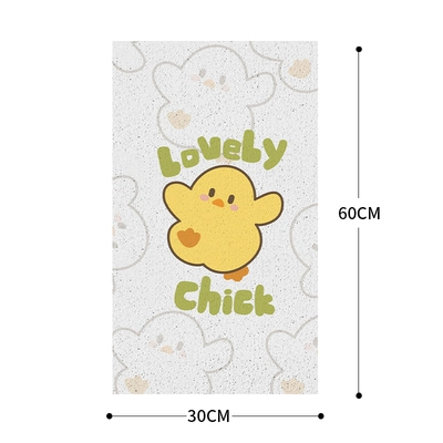 Loop Free Cutting Waterproof Silk | Electric vehicle foot mat - 30x60silk-circle-foot-pad-cute-chicken