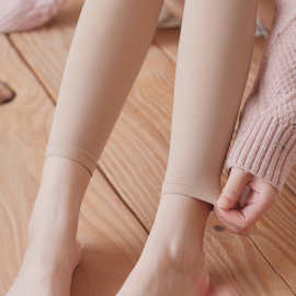 春秋薄款防勾丝打底连裤袜女款加绒加厚肤色九分打底裤秋冬季外穿