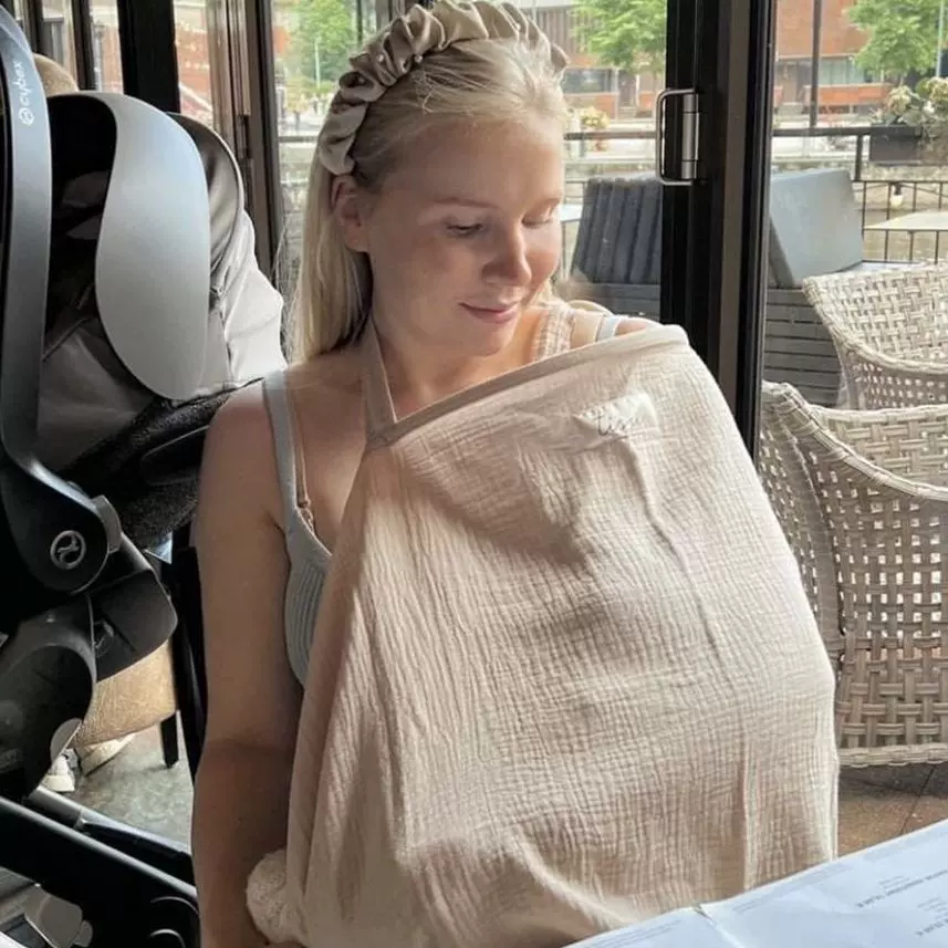 INS双层纯棉宝宝盖毯 外出哺乳巾防走光遮羞布喂奶衣披肩哺乳罩衣