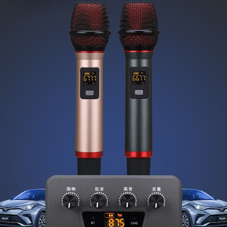 Hot selling karaoke artifact car home audio multi-purpose two-piece combination microphone Hot selling karaoke artifact car home audio multi-purpose two-piece combination microphone
