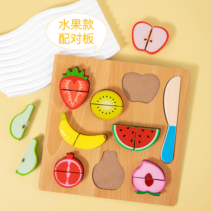 Juguete de madera para cortar frutas y verduras, juego de simulación de cocina, rompecabezas educativo