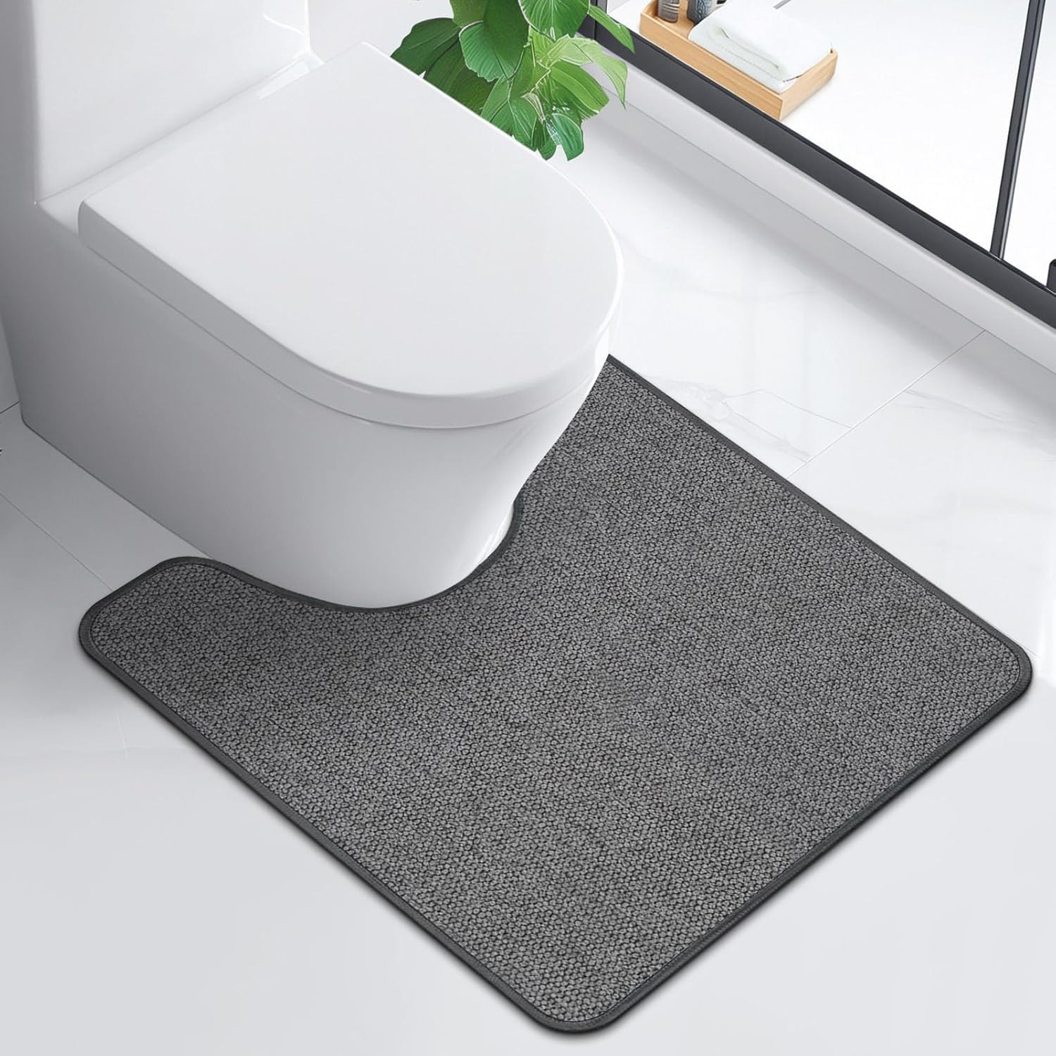 Water-Absorbent, Quick-Drying Linen Diatomaceous Earth Floor Mat, Wear-Resistant, Dirt-Resistant, Easy to Maintain, Non-Slip Mat, Cross-Border Temu Bathroom Floor Mat