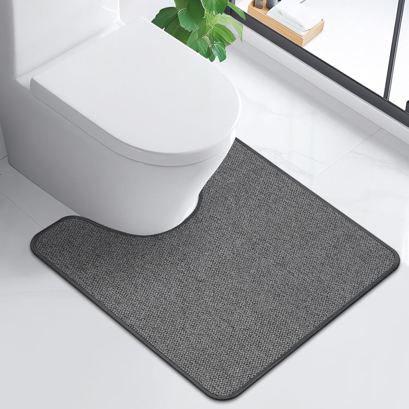 Water-Absorbent, Quick-Drying Linen Diatomaceous Earth Floor Mat, Wear-Resistant, Dirt-Resistant, Easy to Maintain, Non-Slip Mat, Cross-Border Temu Bathroom Floor Mat
