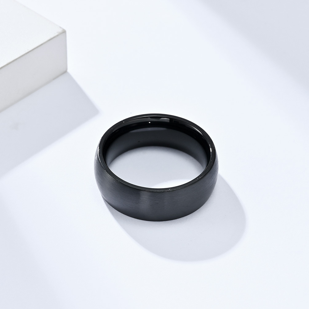 Simple Style Solid Color Titanium Steel Rings 1 Piece