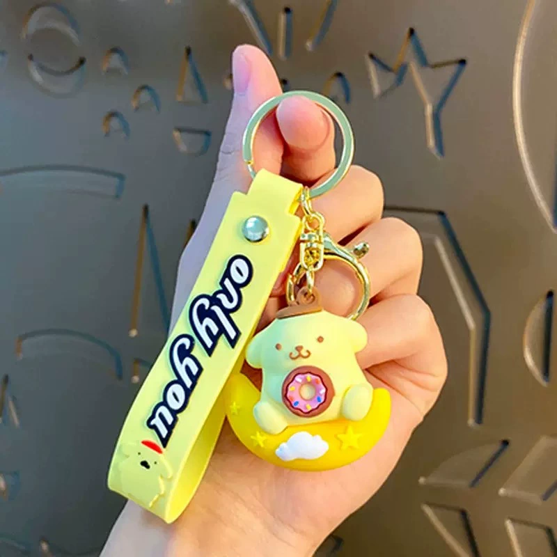 Кулон на брелке (Sanrio) Набор милых силиконовых подвесок — мягкие резиновые талисманчики, подарок на день рождения, различные персонажи