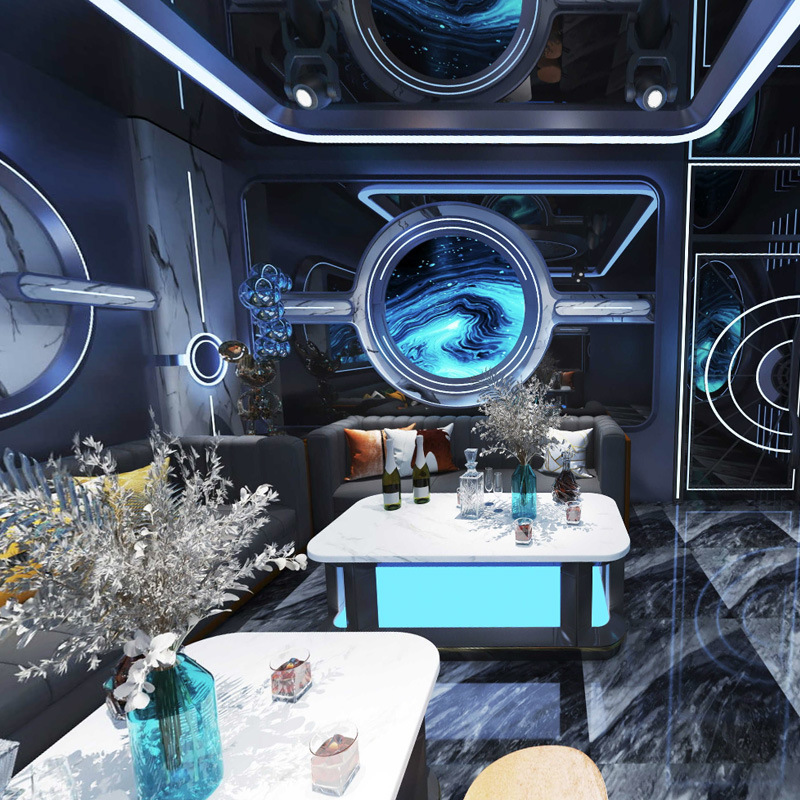 ktv nightclub bar sala de banquete comercial diseño de decoración de espacio todo incluido puerta uno a uno construcción de dibujo