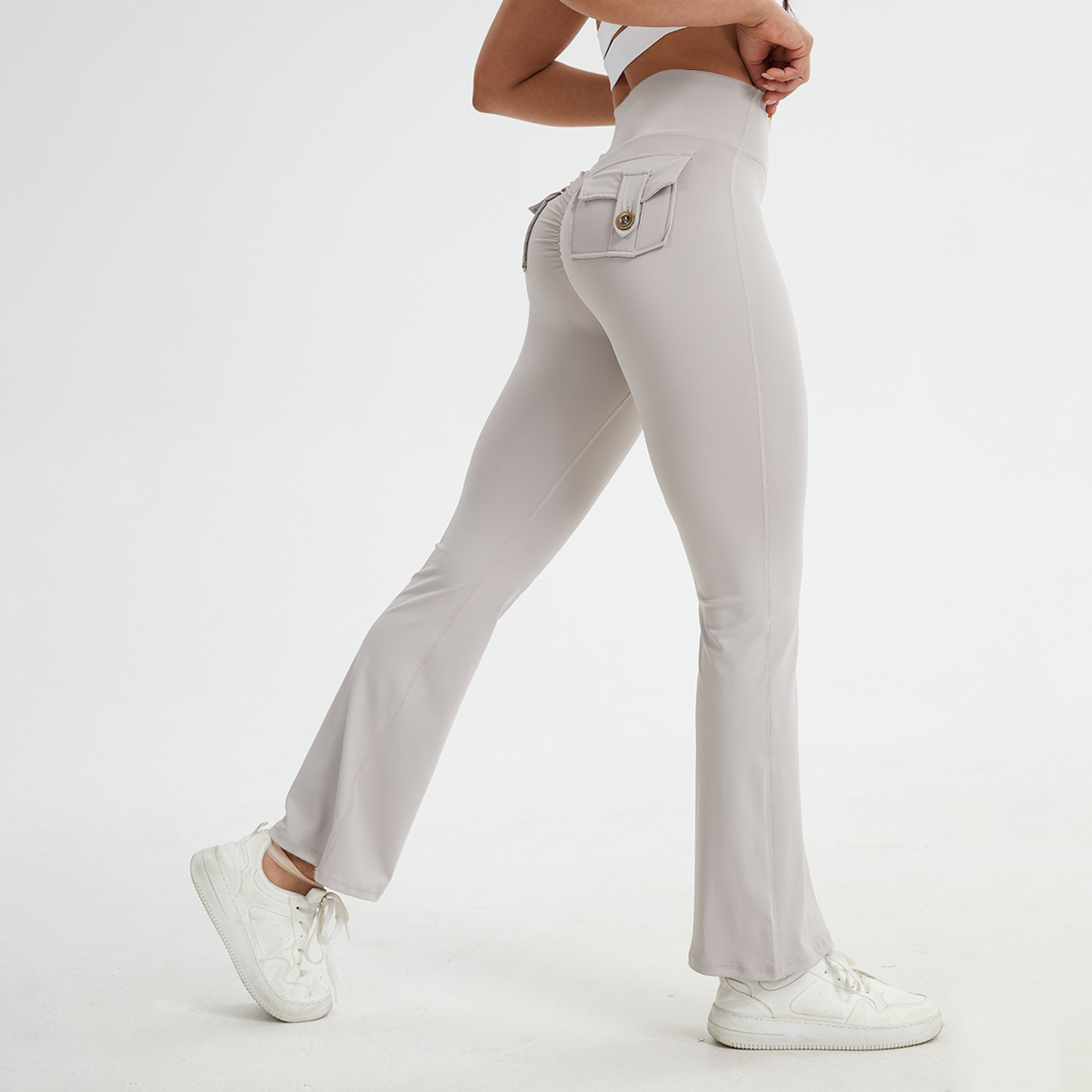 Explosiones transfronterizas herramientas bolsillo de calzada de cintura alta velocidad seca Lulu yoga boquilla de calzada de mel桃 de cadera bolsillo pantalones de gimnasio image 15