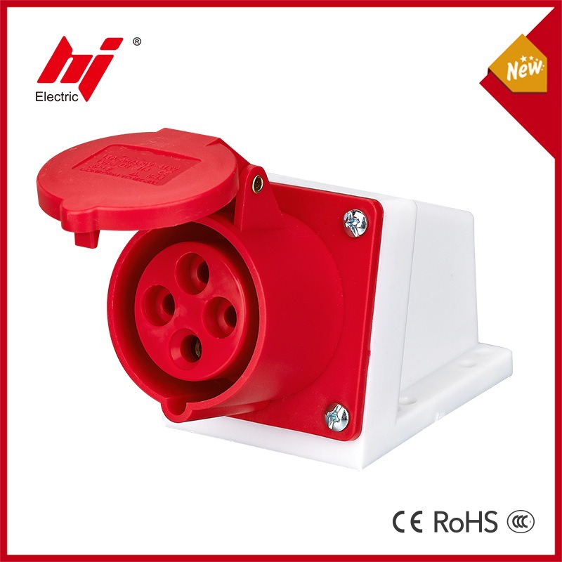 明装固定航空插座四孔16A 工业插座16A4P 机场抛光机电源插座