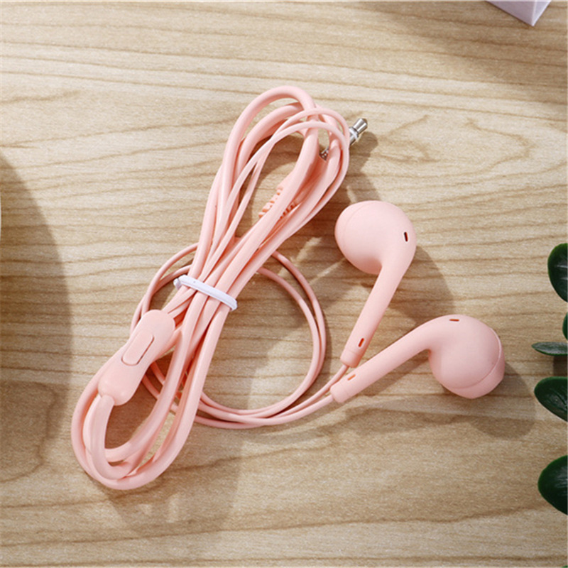 Color macaron transfronterizo U88 en la oreja con cable estéreo Control de auriculares con micrófono U19 auriculares deportivos para estudiantes