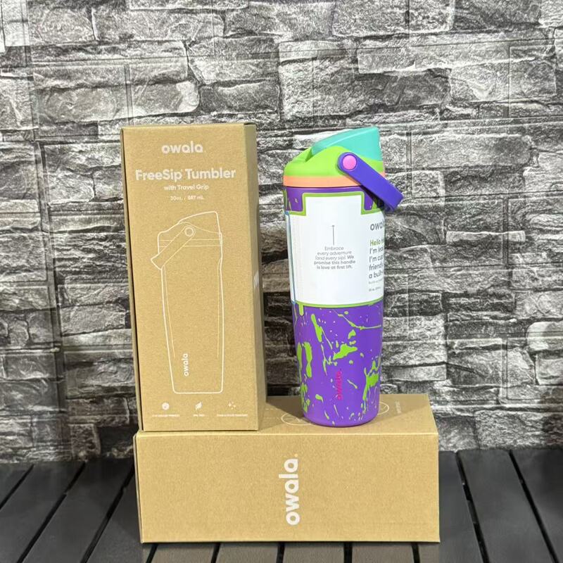 Owala同款跨境30oz手提便携保温杯304不锈钢简约双饮吸管汽车杯|undefined