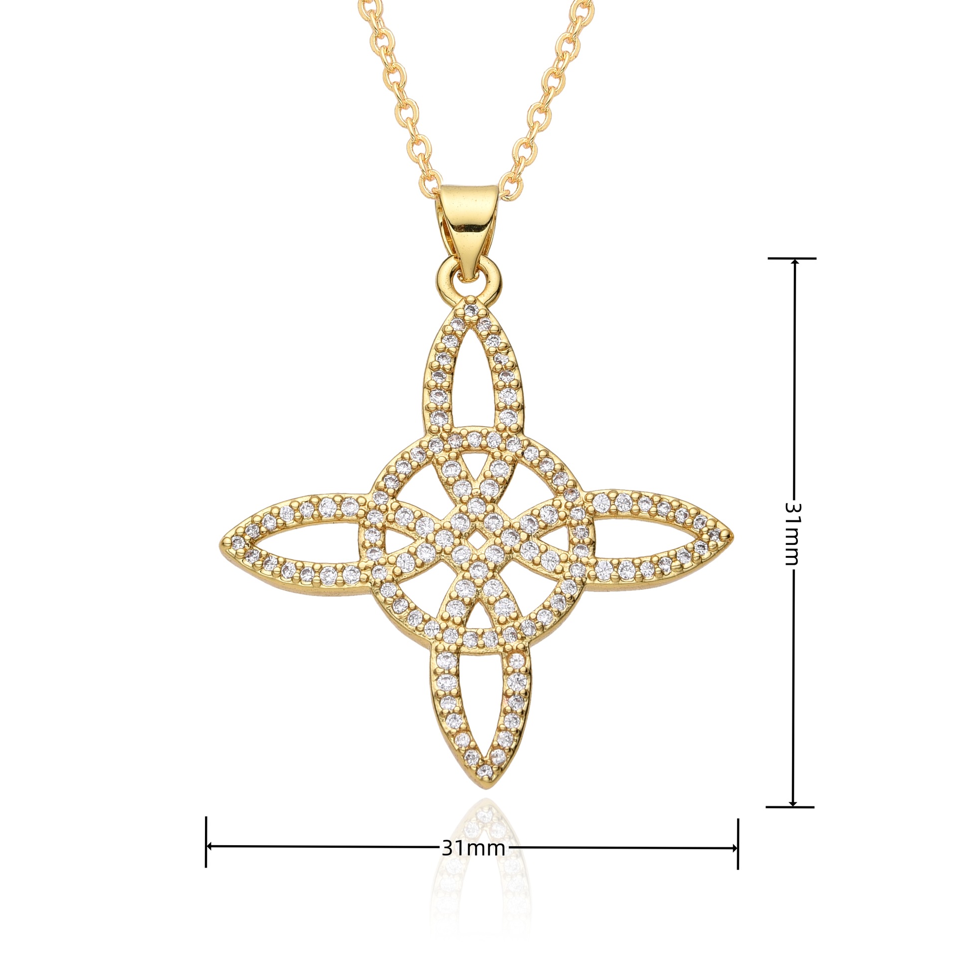 18g Weight Copper Pendant Material Zircon Inlay Material Pendant Necklace Classification Copper Chain Material 1 Piece Quantity Holiday, Travel, Daily Occasion Copper Material Cross, Witches Knot Pattern Women's Gender Inlay Design Casual, Simple Style, Streetwear Style Wholesale Jewelry Casual Simple Style Streetwear Cross Witches Knot Copper Zircon Inlay Pendant Necklace 14