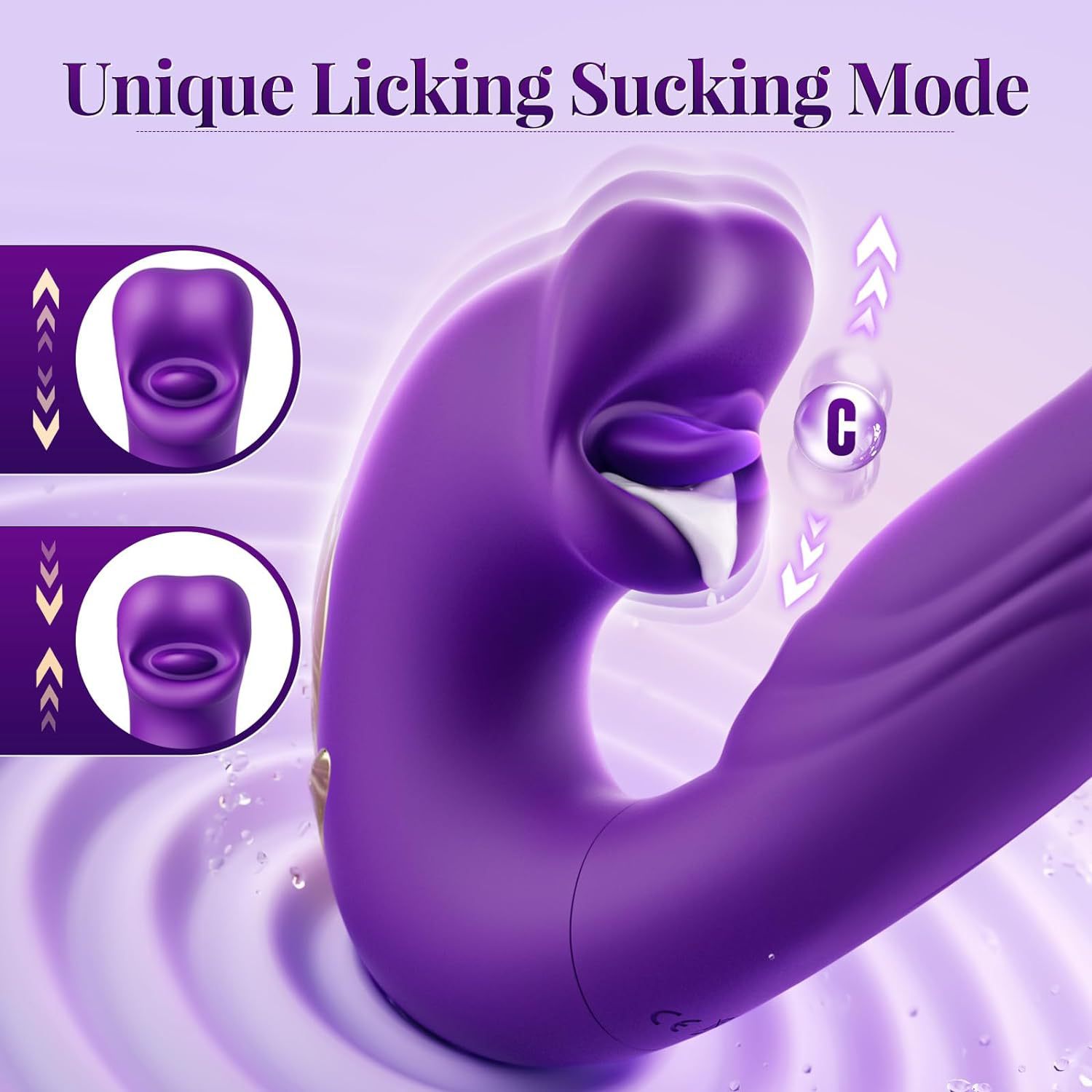 Vibrador de punto G con función de penetración automática, estimulación hueca, dorado, para la mano derecha.