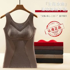 爆発的なベルベット保温ベスト下着女性の両面に毛が磨かれていないので、胸を着て腹を割ってベストを着ないでください