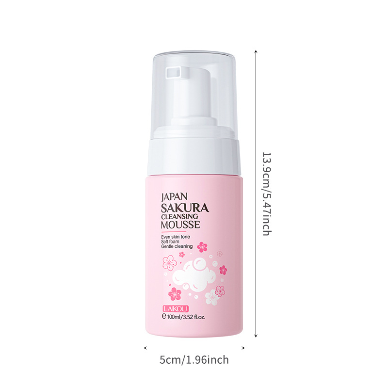 LAIKOU Sakura Mousse limpiadora 100ml limpiador espumoso espeso limpiador y hidratante Dropshipping