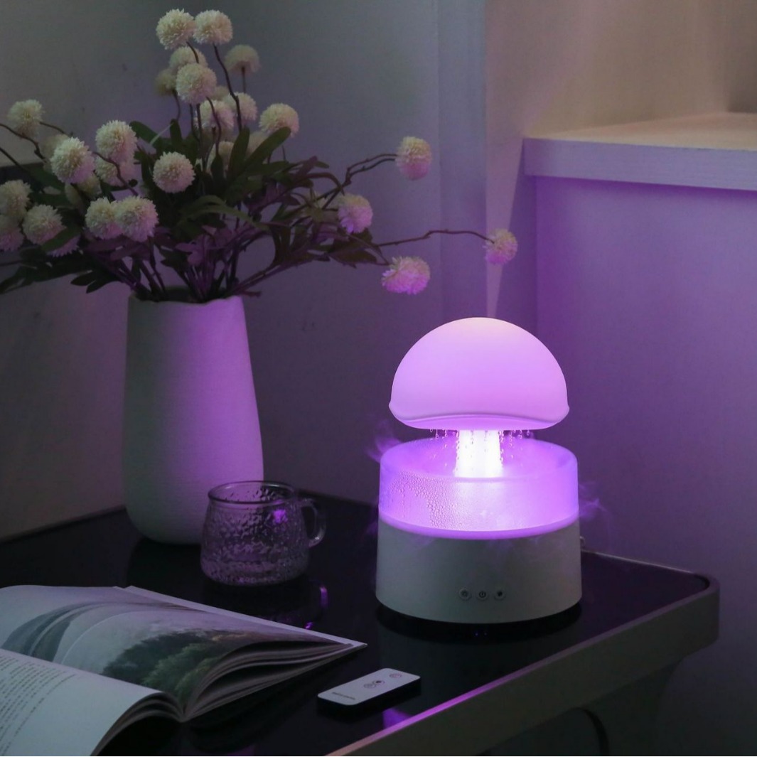 2024 transfronteriza nueva gota de agua humidificador gota de lluvia máquina de aromaterapia nube selva aromaterapia humidificador