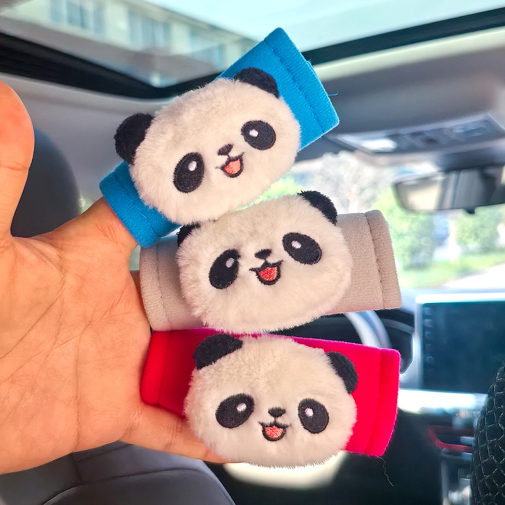 Cute panda de dibujos animados mango de automóvil mano de freno de mano de automóvil general mango de puerta interior guante de techo
