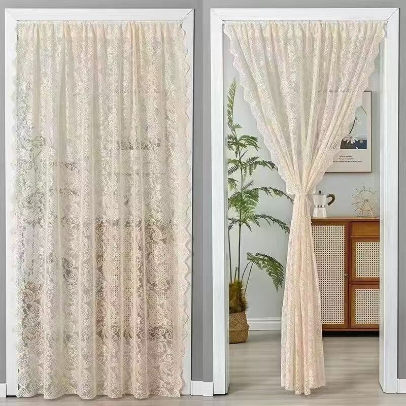 Lace sheer curtains for bay windows, adhesive curtains with self-adhesive Velcro, no-drill installation, dormitory privacy curtains, universal Lace sheer curtains for bay windows, adhesive curtains with self-adhesive Velcro, no-drill installation, dormitory privacy curtains, universal