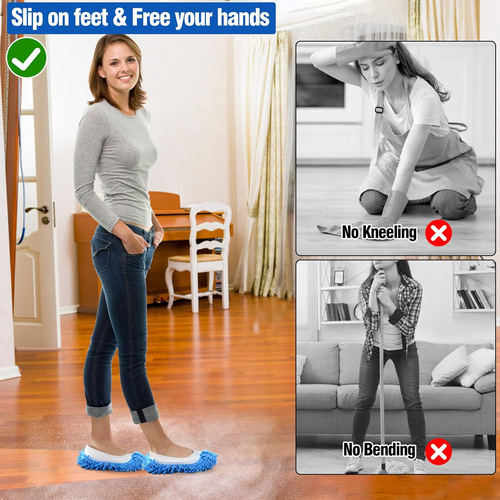 Mop slippers, lazy shoe covers, mop mops, housework, removable and washable, silent slippers set, floor wiping slippers