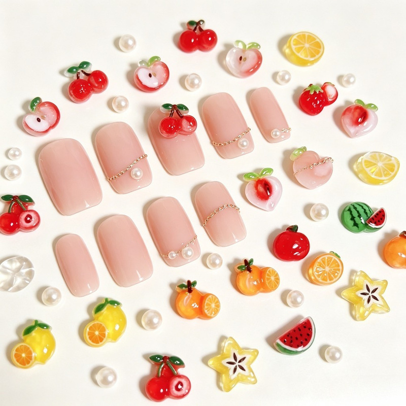 Handmade jewelry artificial sliced fruit series DIY resin earrings, hair clips, phone cases, nail art, and porcelain accessories