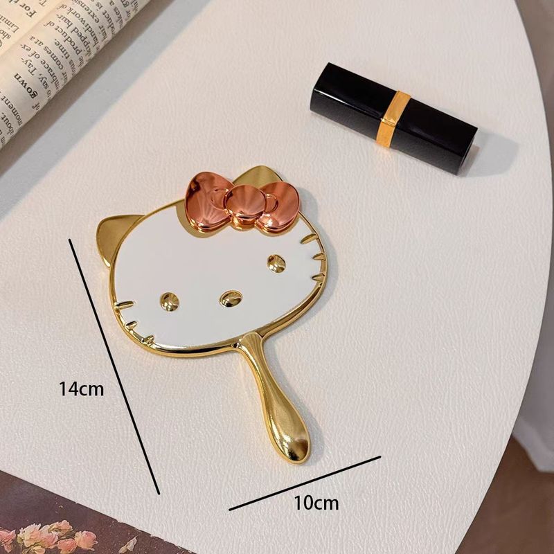 かわいいキティ猫小さなミラー女性ポータブルミニハンドヘルド化粧鏡学生かわいい折りたたみ化粧鏡|undefined