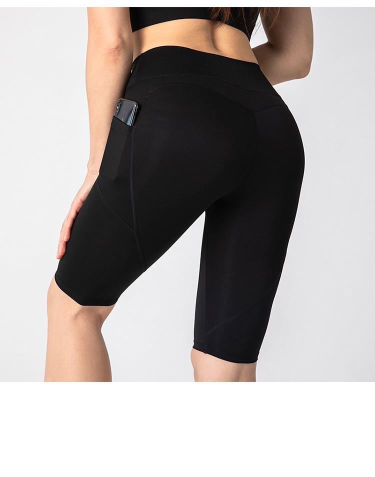 Splicing pocket plain sport shorts NSJO48327