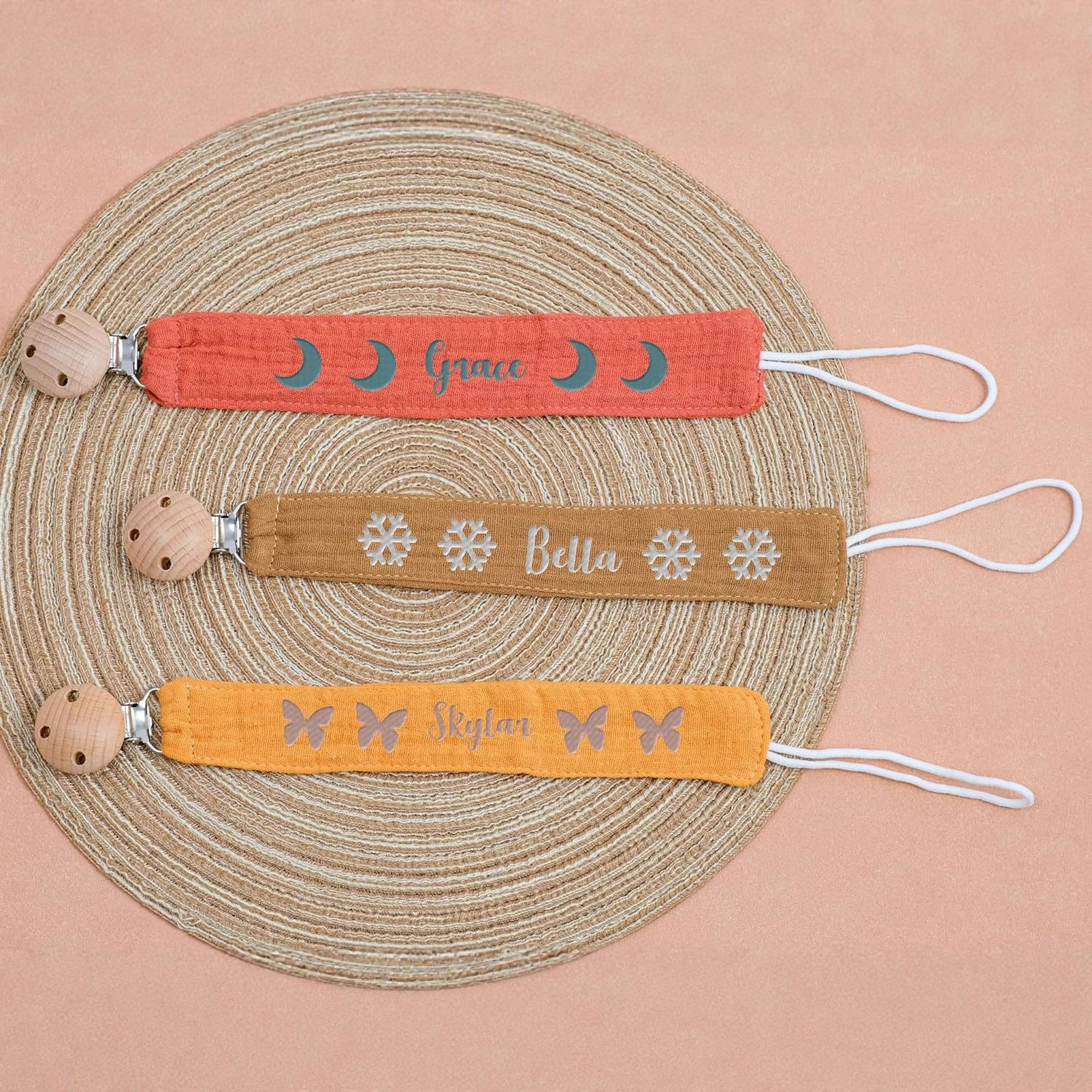 ins bordado bebé bordado pacificador tetina cadena de bebé diente pequeño juguete anti-cadena cabelga de leche de haya