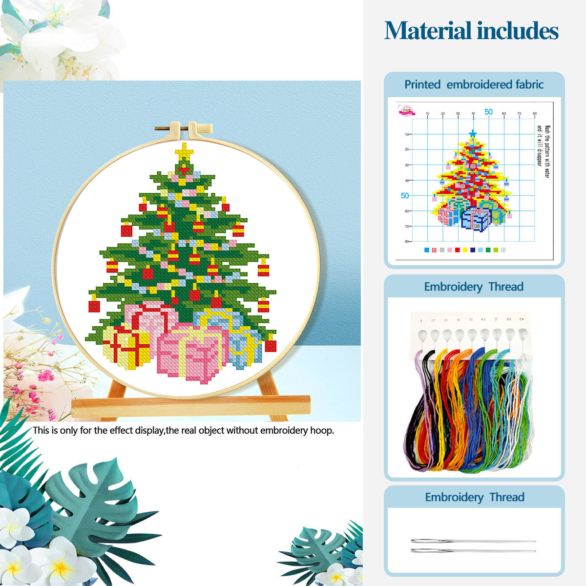 Traje de punto de cruz transfronterizo Colección de Navidad 4 decoraciones pequeñas de punto de cruz de edición limitada de vacaciones