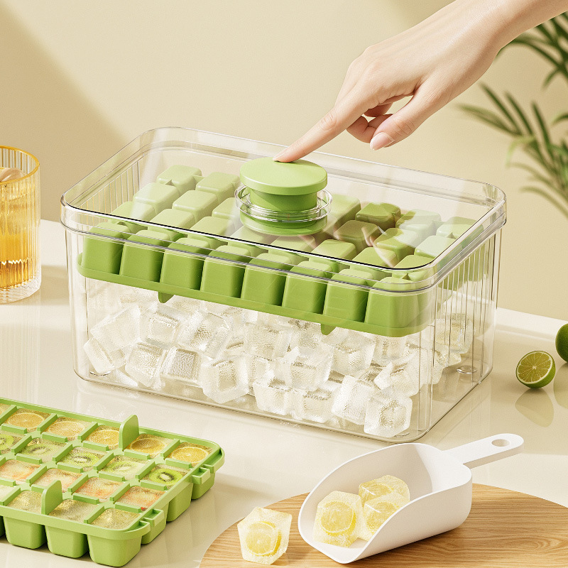 Frozen Ice Cube Mold, Food-Grade Household Press-Type Ice Maker, Homemade Ice Cubes, Ice Tray, Ice Box, Refrigerator Ice Storage Box