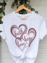 S 41291 Geometric Heart Print T-Shirt ����ͼ��T�� �羳����
