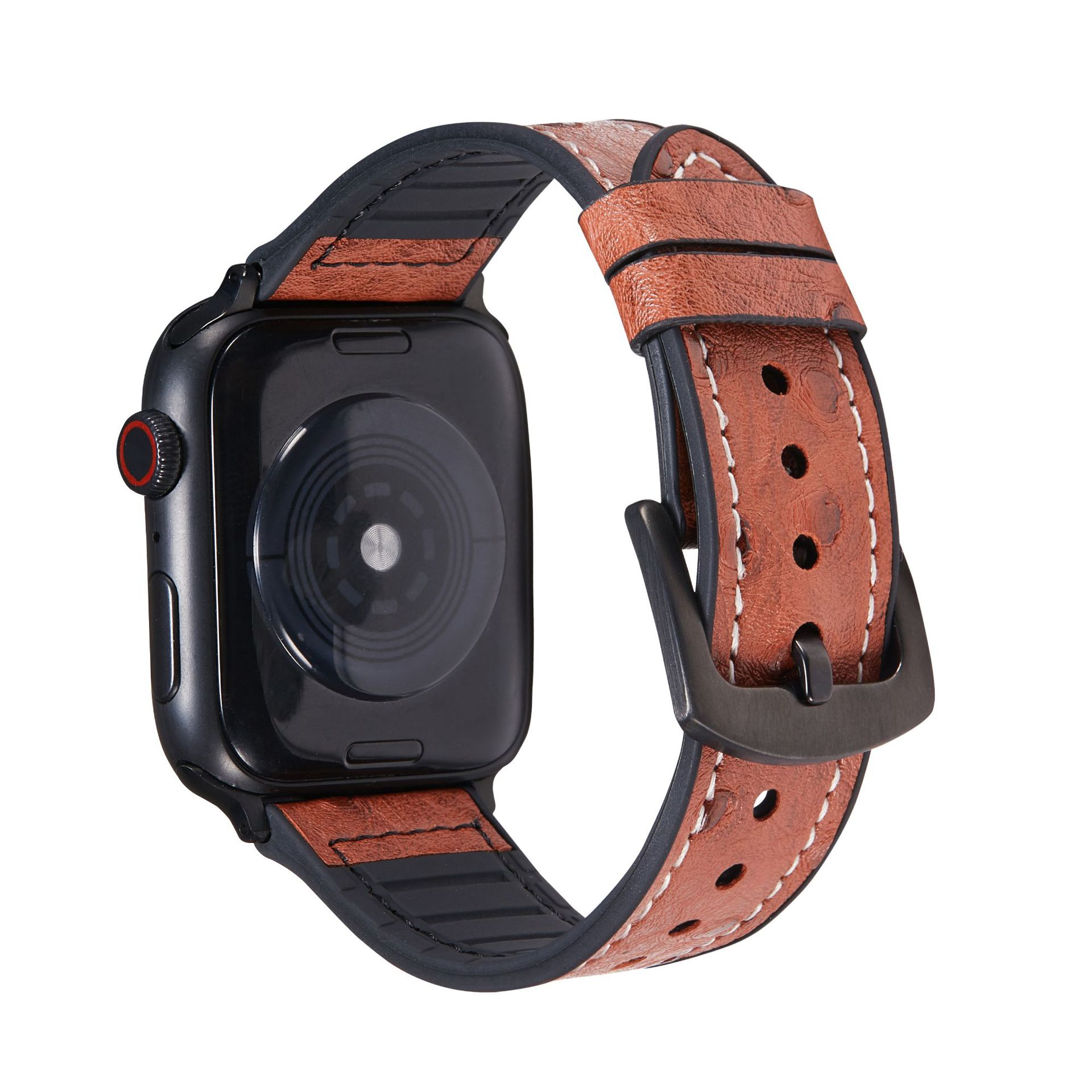 Apple 第 1 層牛革時計ストラップ Apple watch765432/se シリコンレザーマイクロファイバー時計ストラップに適しています。