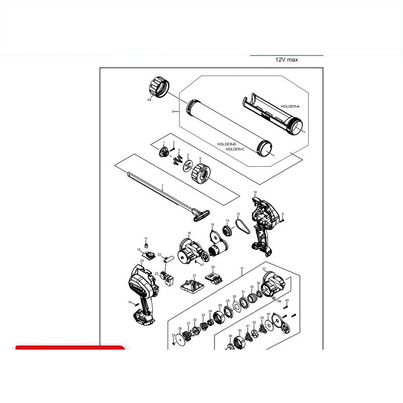 牧田CG100充电式填缝枪原装维修配件转子定子开关齿轮箱碳刷