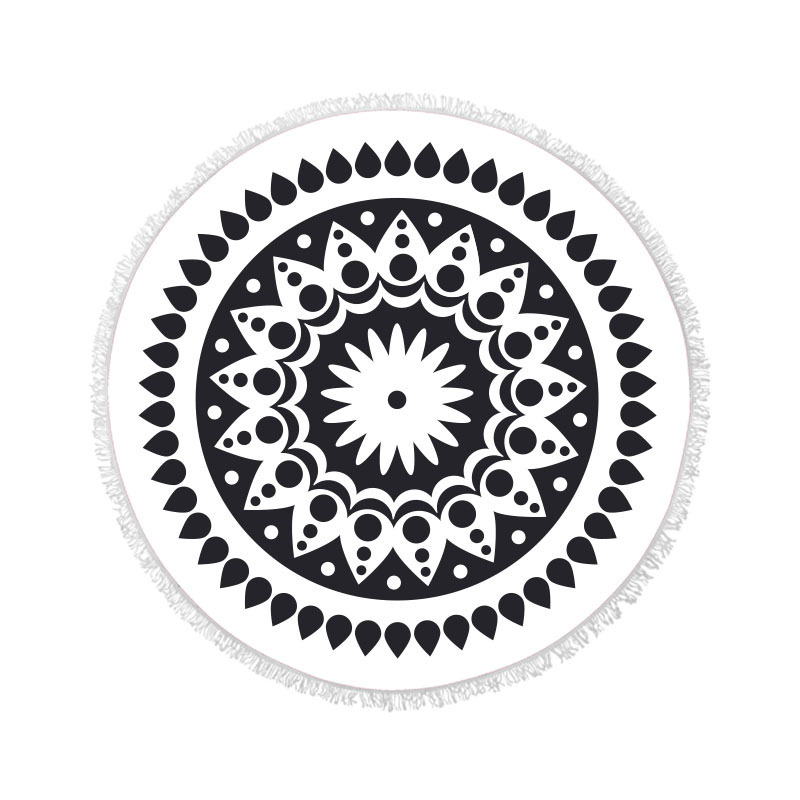 Toalla de playa europea y americana microfibra borla redonda Toalla de playa Toalla de baño de playa borla redonda Toalla de playa