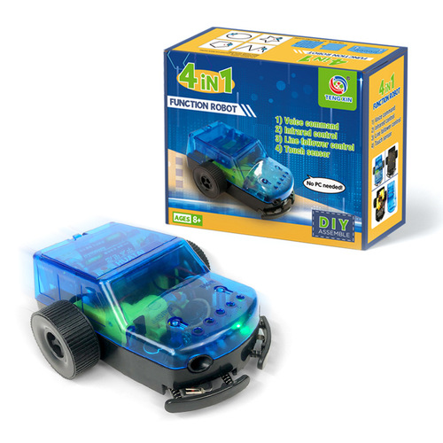 Cross-border scientific experiment set, children's functional car development, intelligent assembly, multi-functional induction robot toy
