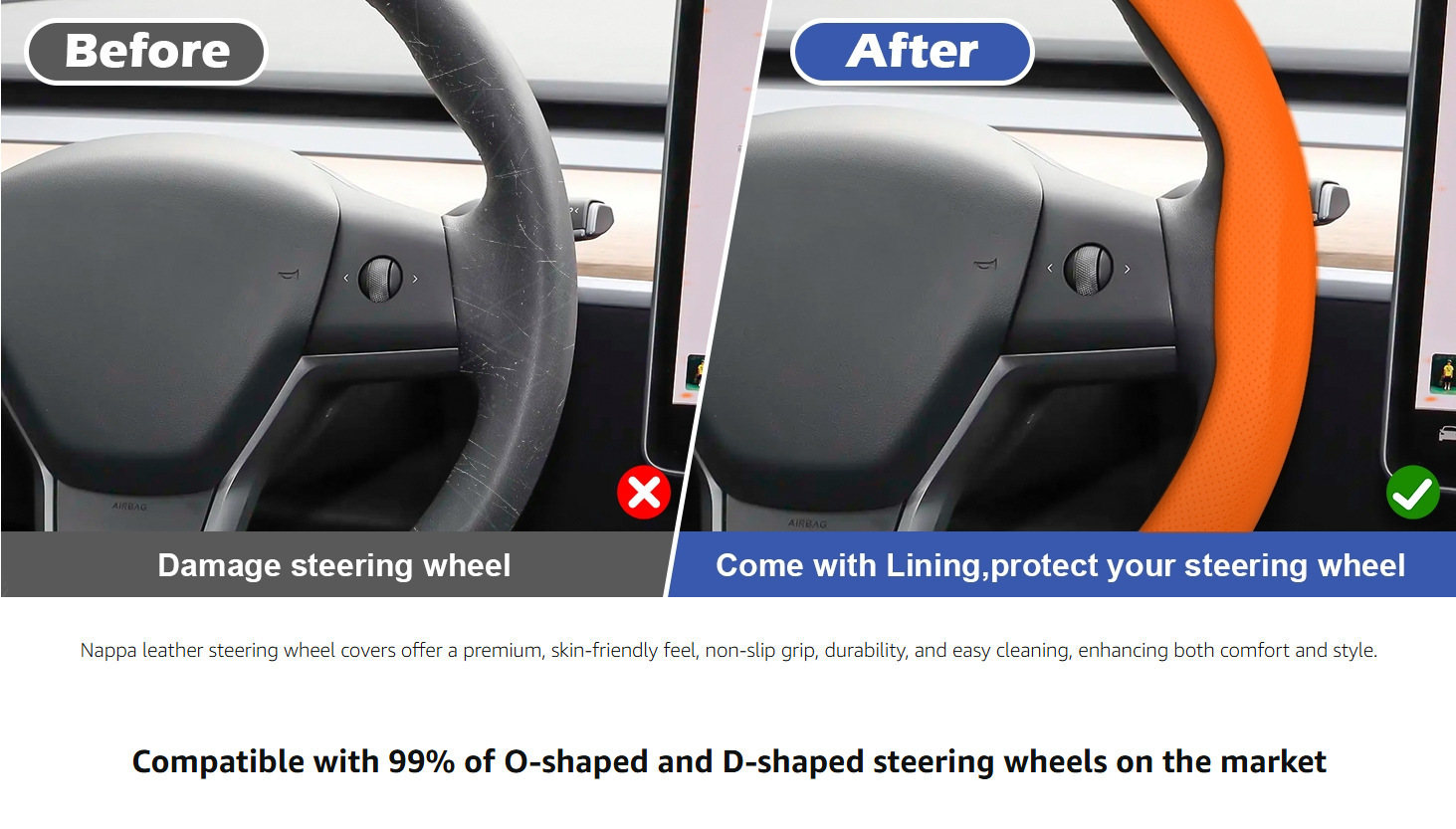 Cross-border bestseller 5D carbon fiber Nappa suede car steering wheel cover, breathable, sweat-absorbent, non-slip, wear-resistant, interior modification