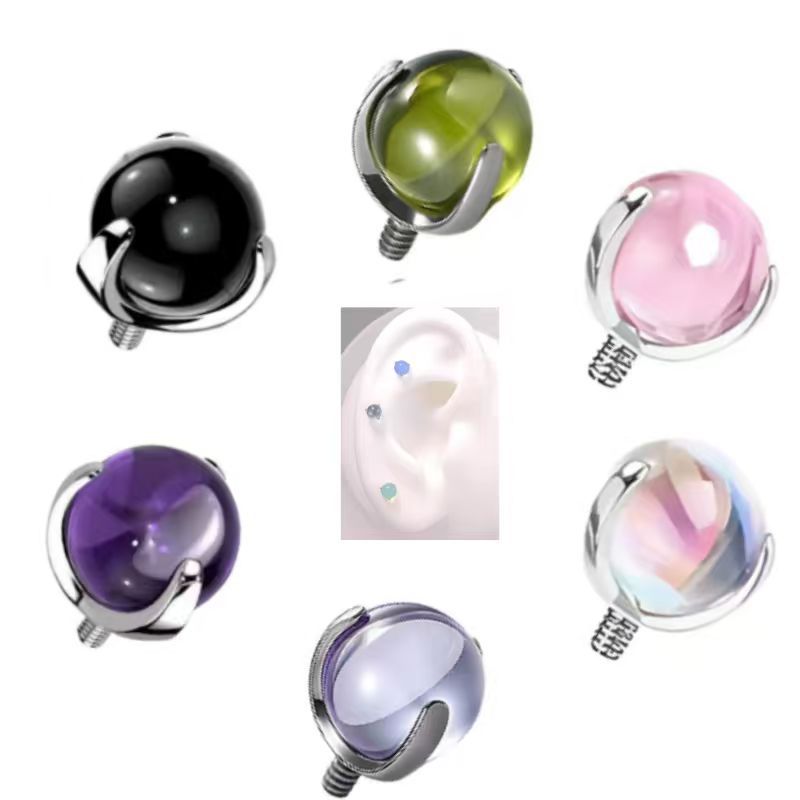 Labret stud lip piercing jewelry styling detail