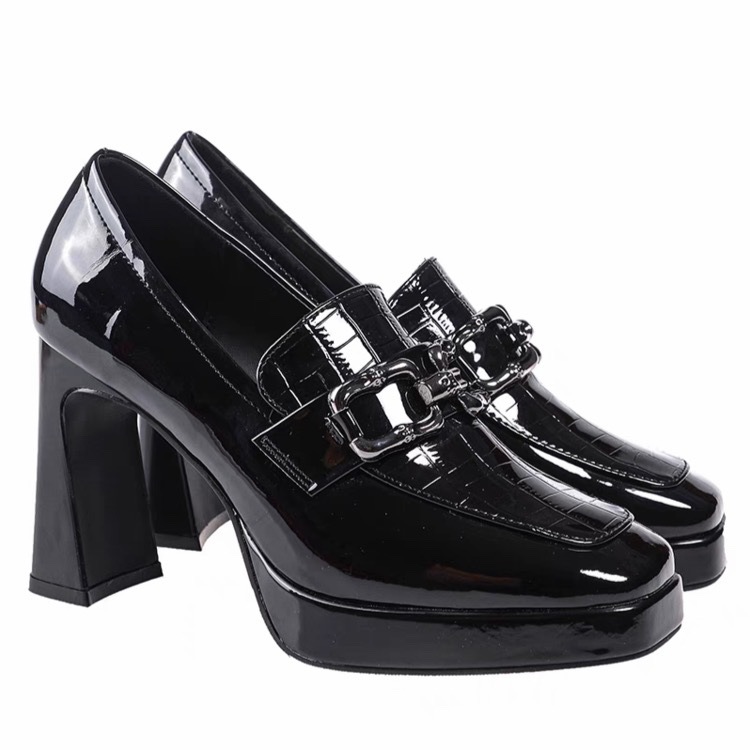 Scarpe singole da donna stile britannico con fondo spesso e bocca bassa per donne con tacchi alti con tacco spesso_voghion.com
