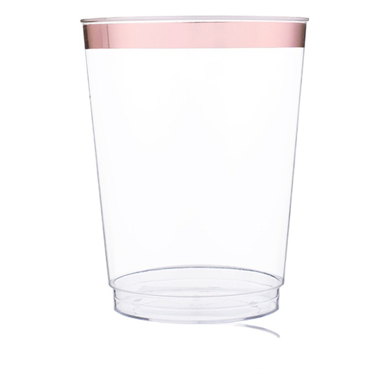 Taza de Phnom Penh rosa de 10oz Taza de Phnom Penh transparente desechable Taza de plástico de material PS Utensilios para beber