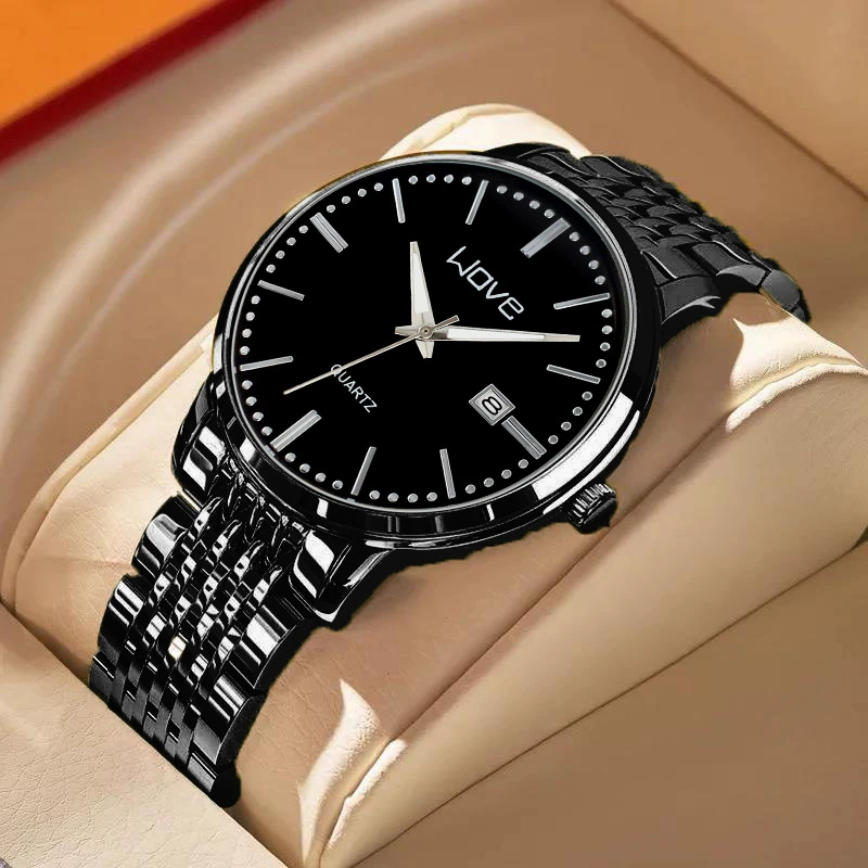 浪爵 Mechanical механические часы, тренд стальной браслет, швейцарские часы, кварцевые часы, оптовая продажа