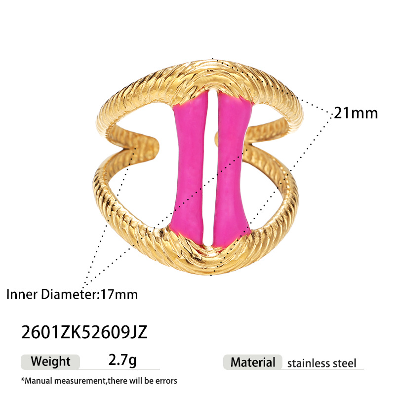 Tina Europa y los Estados Unidos moda transfronteriza dopamina color goteo de aceite anillo de acero inoxidable nicho ligero lujo simple joyería al por mayor