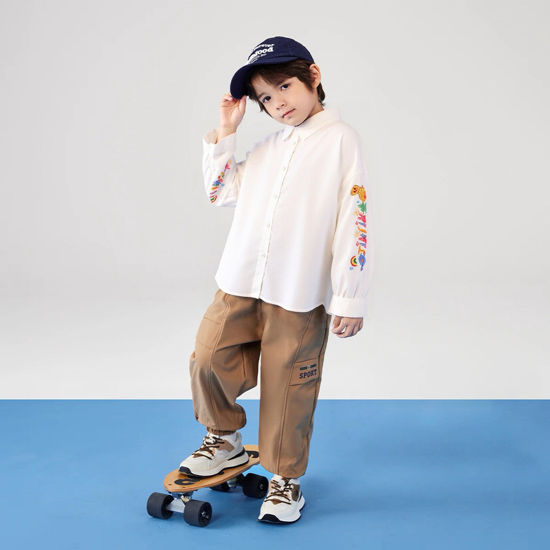 2025 Autumn/Winter Boys' Printed Shirts Children's Loose Long-Sleeve Shirts Cross-Border Kids' Clothing Disney Licensed