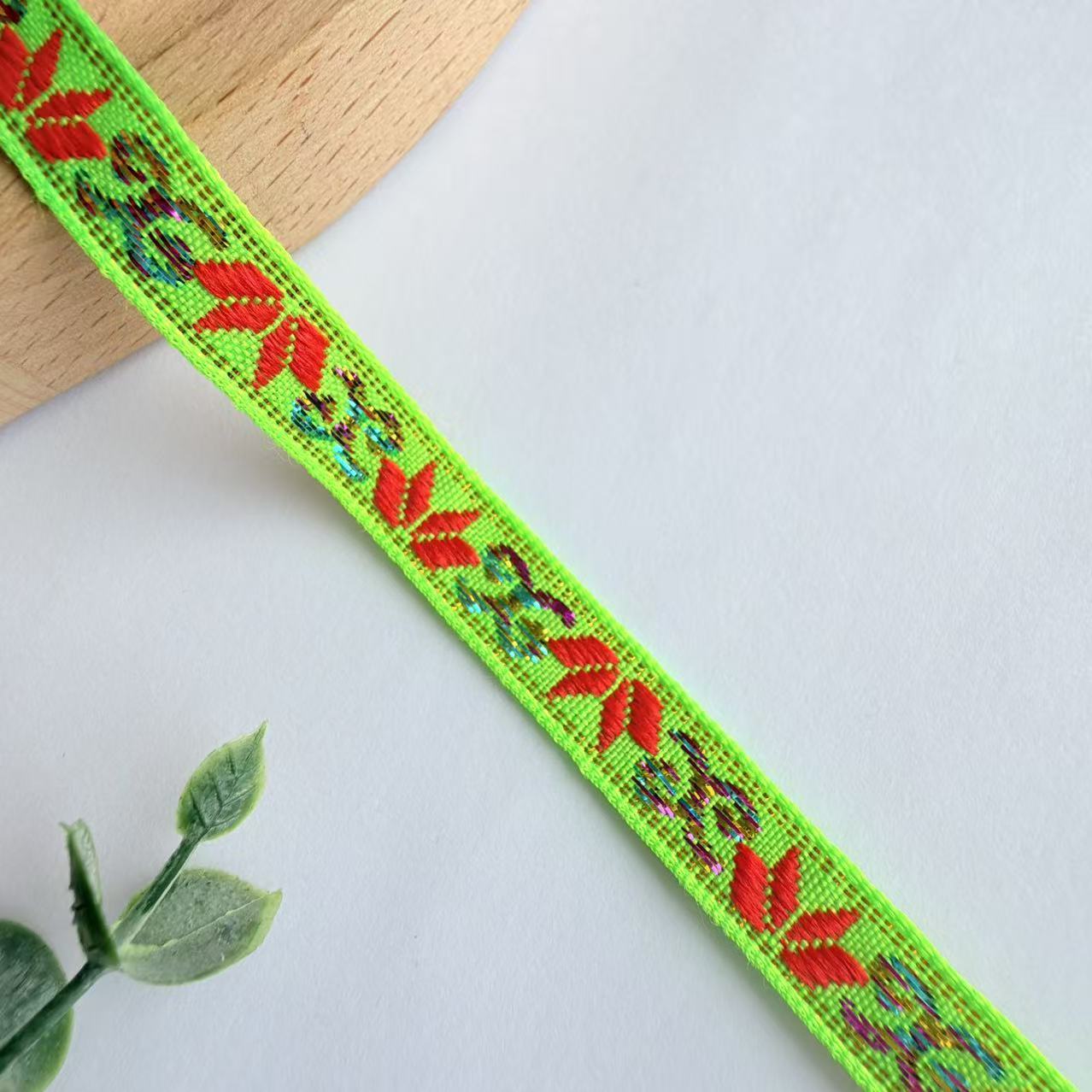 Cinta Jacquard de Estilo Étnico de 1 cm, Nylon, Decorativa, para Ropa y Manualidades image 18