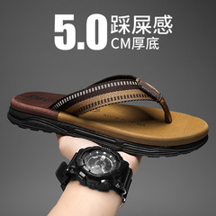 越南拖鞋男夏季外穿踩屎感軟底防滑沙灘涼拖男戶外布帶夾腳人字拖
