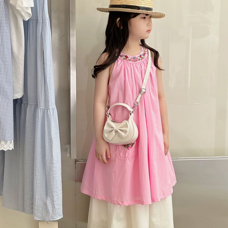 Nuevo comercio exterior bolsos de niños de color sólido bolsos de princesa coreana simple arco mini bolsos de bebé